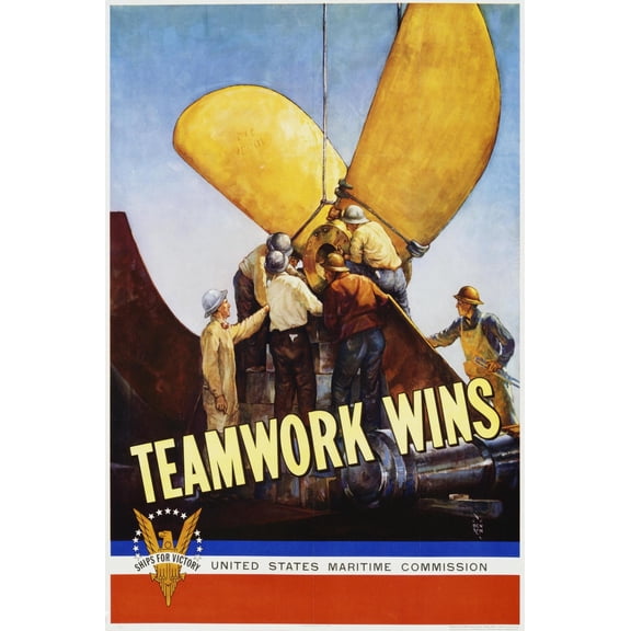 Art.com Teamwork Wins Poster Giclee Print by C.P. Benton, 12" x 18"