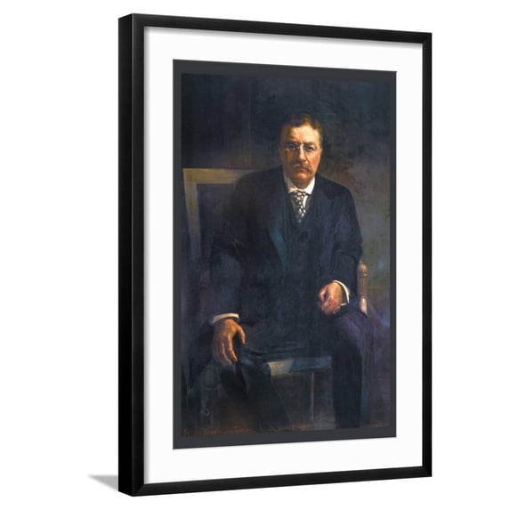 Art.com Teddy Roosevelt Art Print by George Torre, Black Frame Wall Art, 21" x 29"