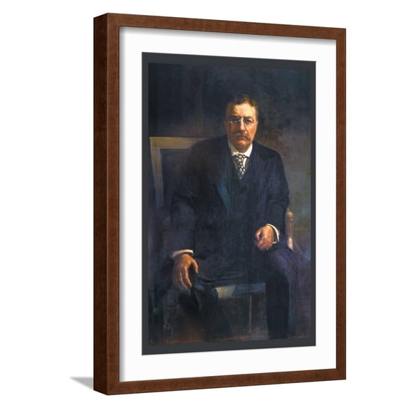 Art.com Teddy Roosevelt Art Print by George Torre, Brown Frame Wall Art, 17" x 23"
