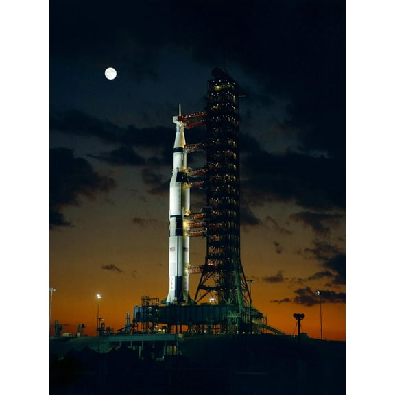 Art.com Test Flight of Giant Saturn V Rocket for Apollo 4 Mission at Kennedy Space Center, Nov 8, 1967 Photo, 12" x 16"