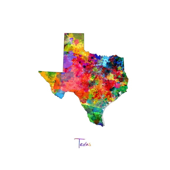 Art.com Texas Map Art Print by Michael Tompsett, 24" x 32"