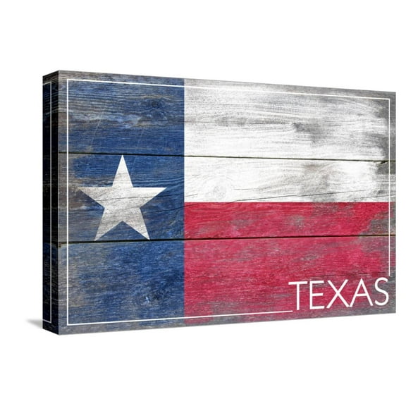 Art.com Texas State Flag - Barnwood Painting Stretched Canvas Print Wall Art by Lantern Press, 18" x 12"