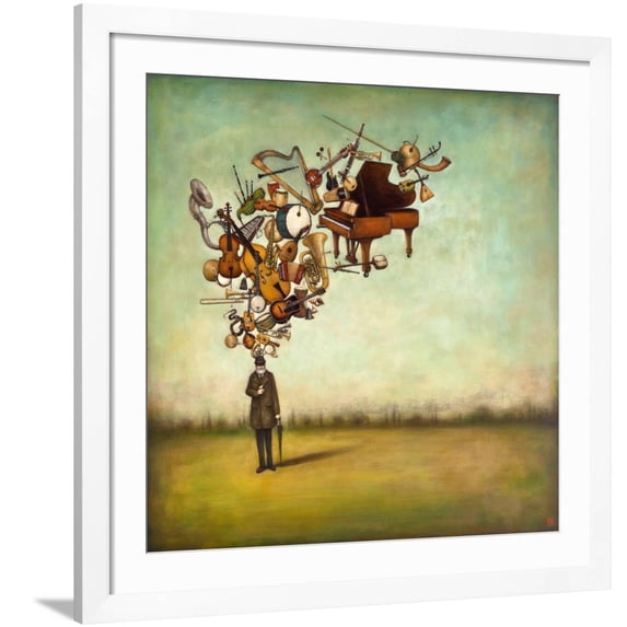 Art.com Thanks for the Melodies Art Print by Duy Huynh, White Frame Wall Art, 38" x 38"