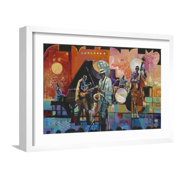 Art.com That Jazz Art Print by P Studio, White Frame Wall Art, 23" x 17"