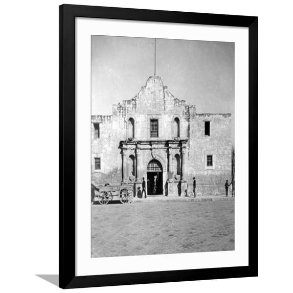 Art.com The Alamo in San Antonio, TX Photograph No.1 - San Antonio, TX Art Print by Lantern Press, Black Frame Wall Art, 32" x 40"