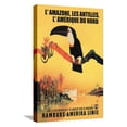thumbnail image 1 of Art.com The Amazon, Antilles, and North America: Hamburg-Amerika Cruise Line Stretched Canvas Print Wall Art, 12" x 18", 1 of 4