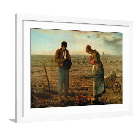 Art.com The Angelus Art Print by Jean-Fran?ois Millet, White Frame Wall Art, 40" x 32"