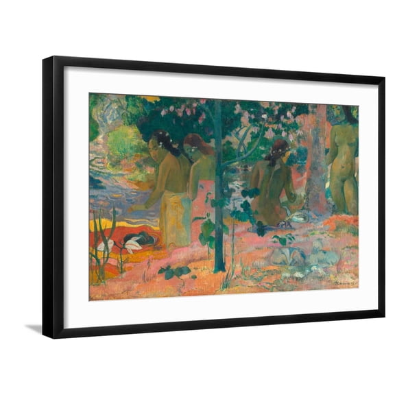 Art.com The Bathers Art Print by Paul Gauguin, Black Frame Wall Art, 29" x 21"