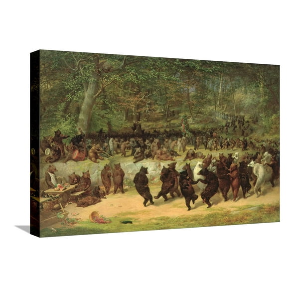Art.com The Bear Dance Stretched Canvas Print Wall Art by William Holbrook Beard, 24" x 16"