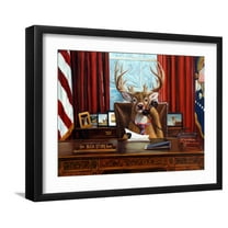 Art.com The Buck Stops Here Art Print by Lucia Heffernan, Black Frame Wall Art, 21" x 17"