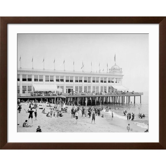 Art.com The Casino, Asbury Park, N.J. Photo, Brown Frame Wall Art, 40" x 32"