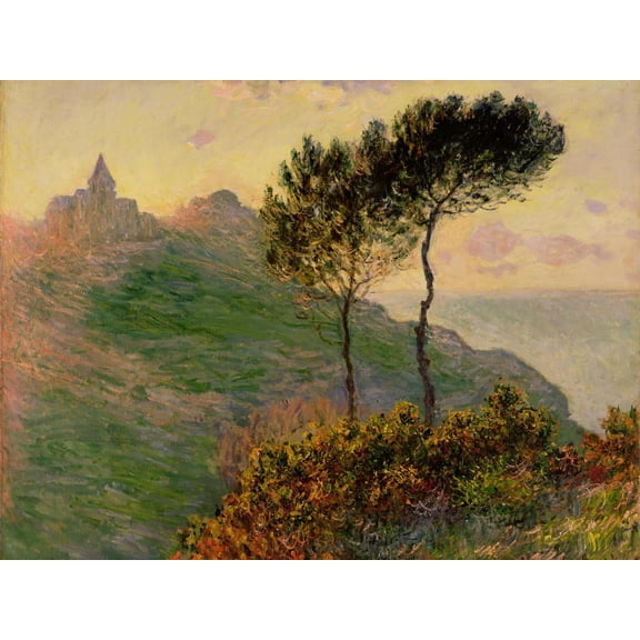 Art.com The Church at Varengeville, Against the Sunlight, 1882 Giclee Print by Claude Monet, 24" x 18"