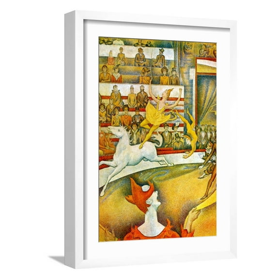 Art.com The Circus Art Print by Georges Seurat, White Frame Wall Art, 17" x 23"
