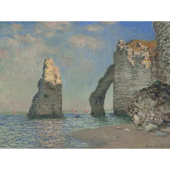 Art.com The Cliffs at Etretat, 1885 (Oil on Canvas) Giclee Print by Claude Monet, 24" x 18"