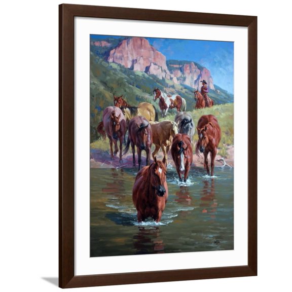 Art.com The Crossing Art Print by Jack Sorenson, Brown Frame Wall Art, 32" x 40"