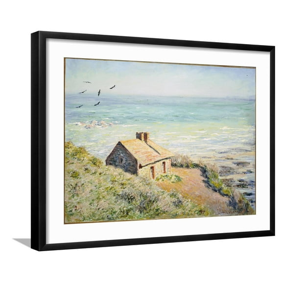 Art.com The Customs Hut, Morning, 1882 Giclee Print by Claude Monet, Black Frame Wall Art, 29" x 23"