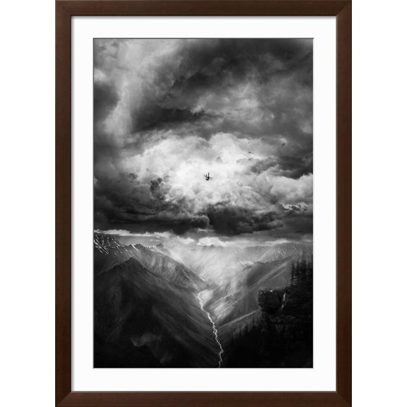 Art.com The Day the World Went Away Art Print by Alex Cherry, Brown Frame Wall Art, 32" x 44"