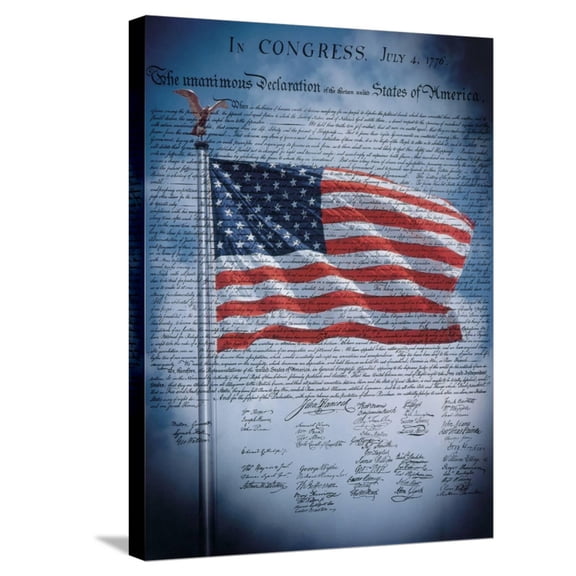 Art.com The Declaration of Independence Stretched Canvas Print Wall Art, 18" x 24"