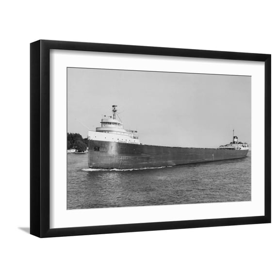 Art.com The Edmund Fitzgerald Sailing Photographic Print, Black Frame Wall Art, 23" x 17"