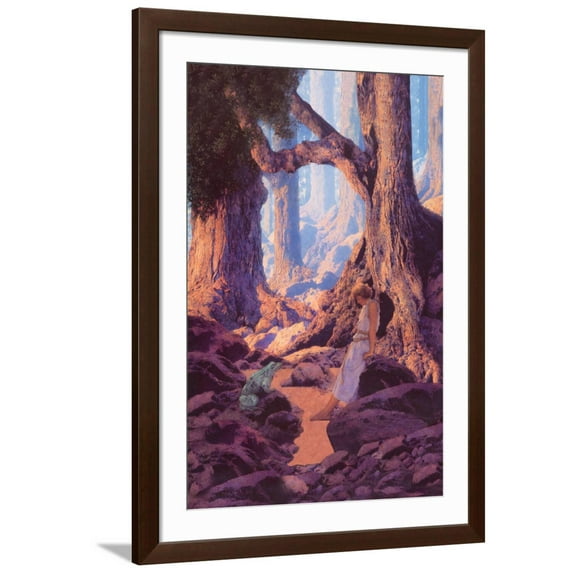 Art.com The Enchanted Prince Art Print by Maxfield Parrish, Brown Frame Wall Art, 32" x 44"