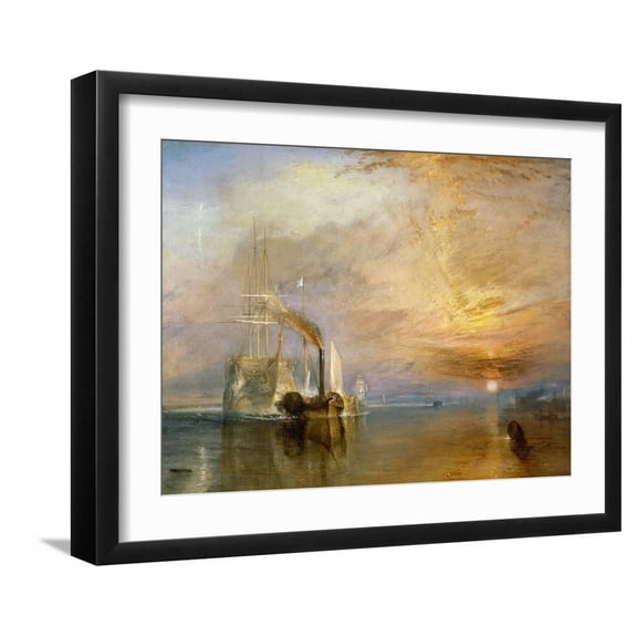 Art.com The Fighting Temeraire Tugged to Her Last Berth to be Broken Up, Before 1839 Giclee Print by J^ M^ W^ Turner, Black Frame Wall Art, 21" x 17"