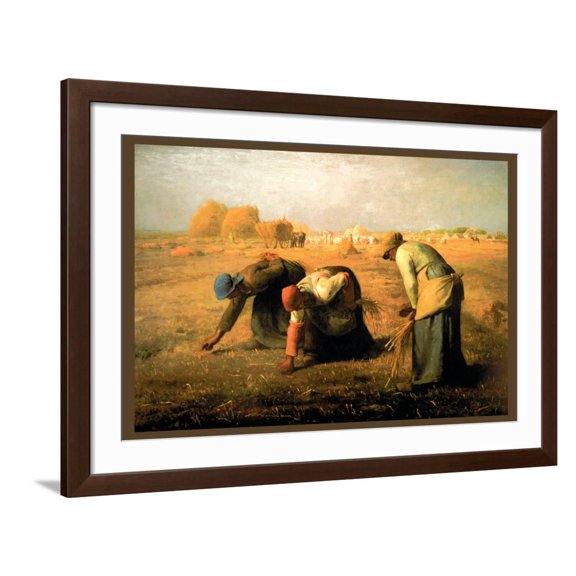 Art.com The Gleaners Art Print by Jean-Fran?ois Millet, Brown Frame Wall Art, 44" x 32"