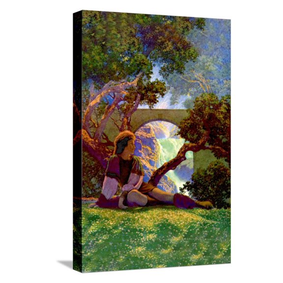 Art.com The Knave of Hearts in the Meadow Stretched Canvas Print Wall Art by Maxfield Parrish, 12" x 18"