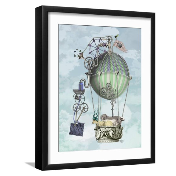 Art.com The Knitting Machine Art Print by Fab Funky, Black Frame Wall Art, 17" x 21"