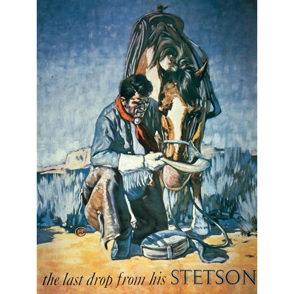 Art.com The Last Drop from His Stetson (Colour Litho) Giclee Print by American, 18" x 24"