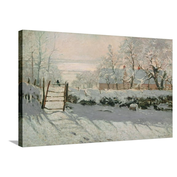 Art.com The Magpie, Etretat, Winter 1868-69 Stretched Canvas Print Wall Art by Claude Monet, 36" x 24"