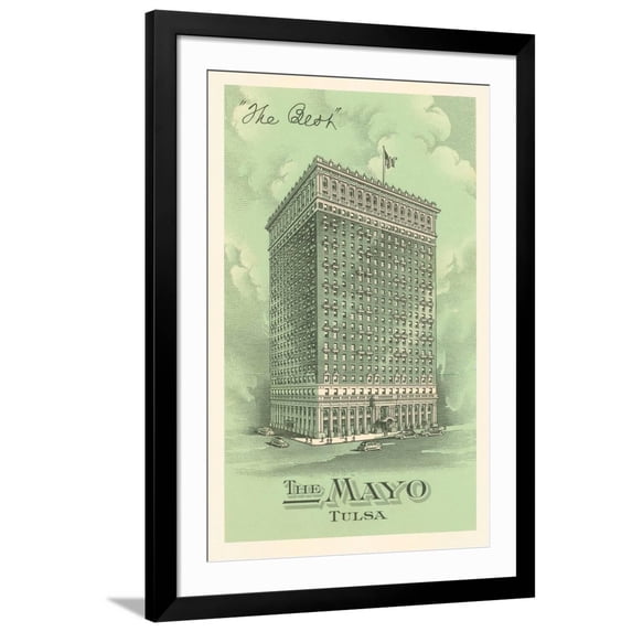 Art.com The Mayo Hotel, Tulsa, Oklahoma Art Print, Black Frame Wall Art, 32" x 44"