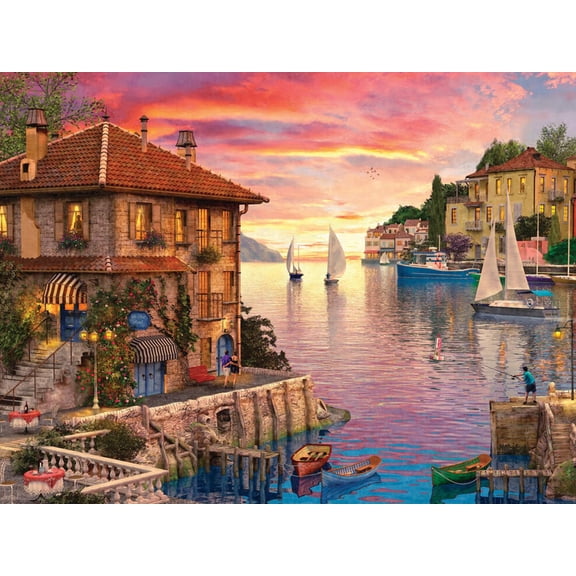 Art.com The Mediterranean Harbour Art Print by Dominic Davison, 16" x 12"