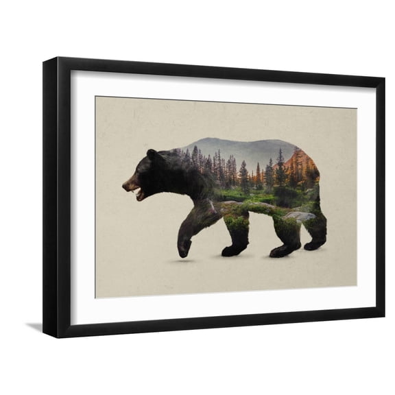 Art.com The North American Black Bear Art Print by Davies Babies, Black Frame Wall Art, 23" x 17"