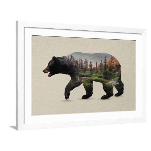 Art.com The North American Black Bear Art Print by Davies Babies, White Frame Wall Art, 44" x 32"