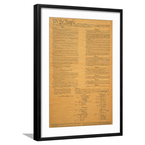 Art.com The Original United States Constitution Photographic Print, Black Frame Wall Art, 21" x 29"