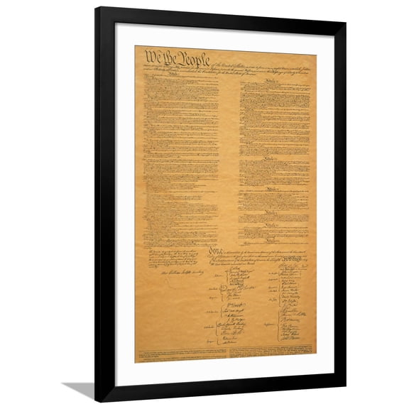 Art.com The Original United States Constitution Photographic Print, Black Frame Wall Art, 32" x 44"