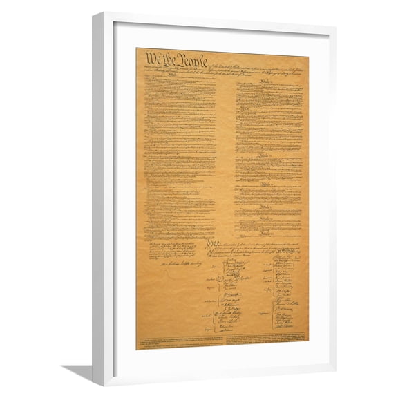 Art.com The Original United States Constitution Photographic Print, White Frame Wall Art, 21" x 29"