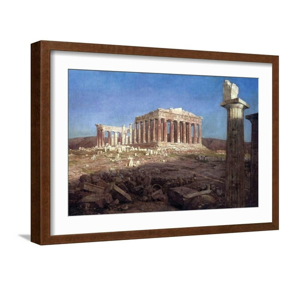 Art.com The Parthenon Art Print by Frederic Edwin Church, Brown Frame Wall Art, 23" x 17"