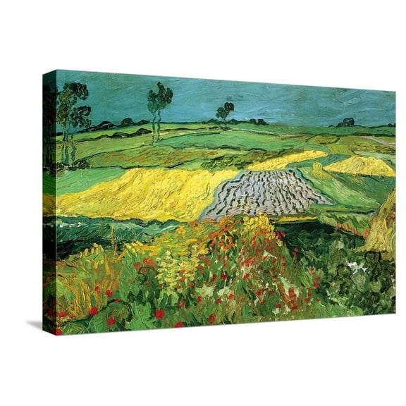 Art.com The Plains at Auvers Stretched Canvas Print Wall Art by Vincent van Gogh, 24" x 16"