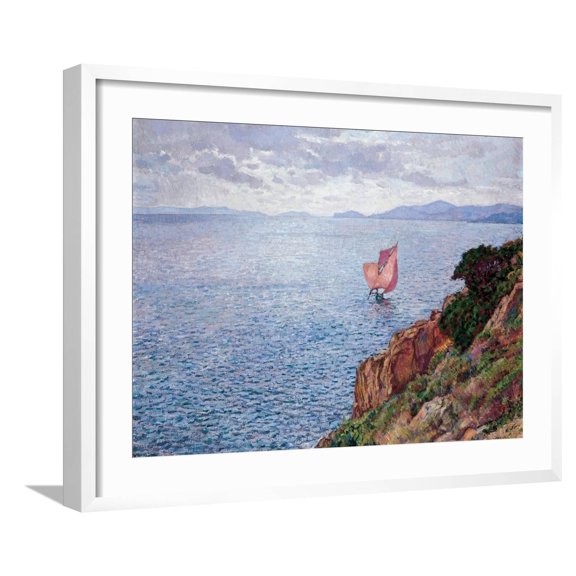 Art.com The Red Sail Giclee Print by ThÃ©o van Rysselberghe, White Frame Wall Art, 29" x 23"