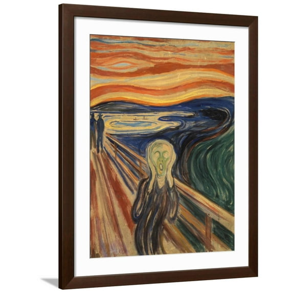 Art.com The Scream Art Print by Edvard Munch, Brown Frame Wall Art, 32" x 40"