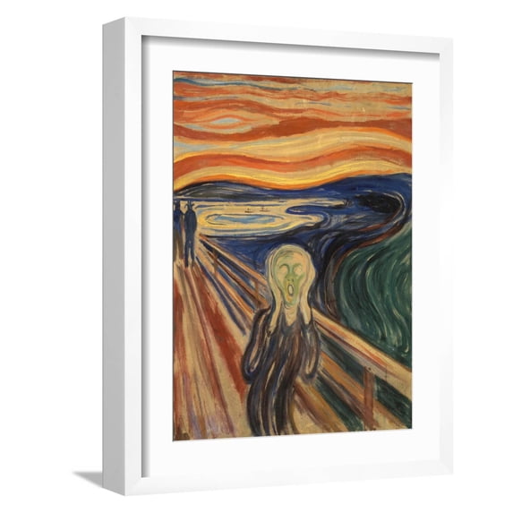 Art.com The Scream Art Print by Edvard Munch, White Frame Wall Art, 17" x 21"