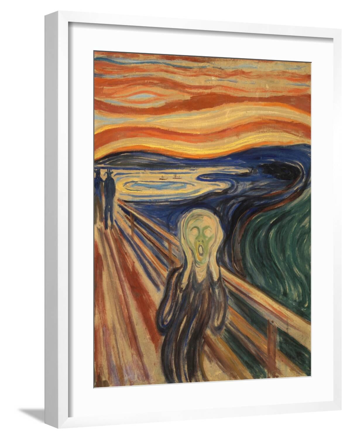 Art.com The Scream Art Print by Edvard Munch, White Frame Wall Art, 23 ...