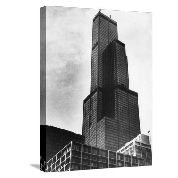 Art.com The Sears Tower, Chicago, Illinois, 1970's Stretched Canvas Print Wall Art, 12" x 16"