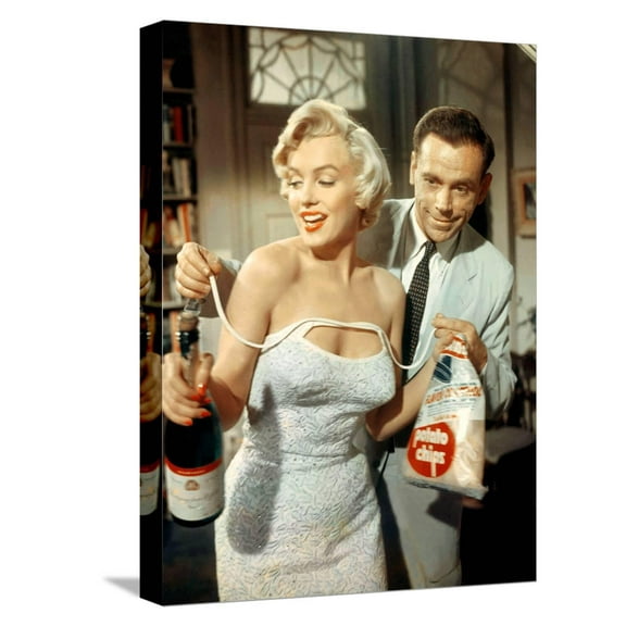 Art.com The Seven Year Itch, Marilyn Monroe, Tom Ewell, 1955 Stretched Canvas Print Wall Art, 12" x 16"