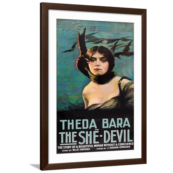 Art.com The She Devil Art Print, Brown Frame Wall Art, 32" x 44"