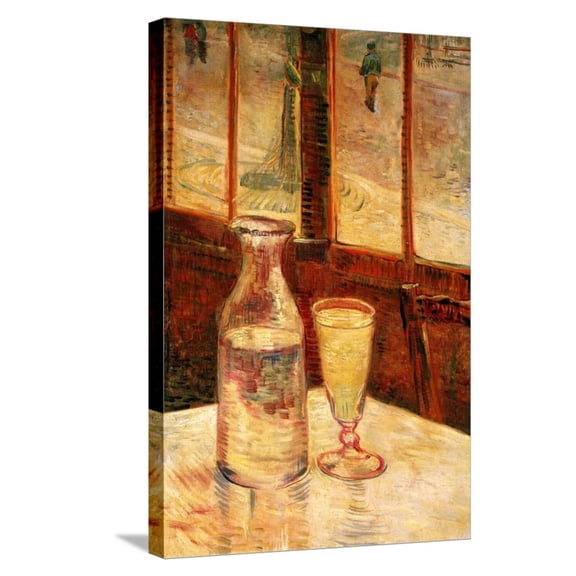 Art.com The Still Life with Absinthe Stretched Canvas Print Wall Art by Vincent van Gogh, 16" x 24"