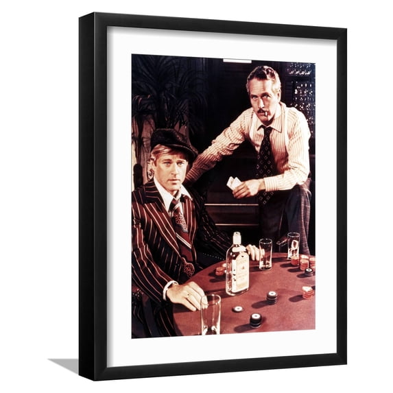 Art.com The Sting, from Left: Robert Redford, Paul Newman, 1973 Premium Photographic Print, Black Frame Wall Art, 17" x 21"