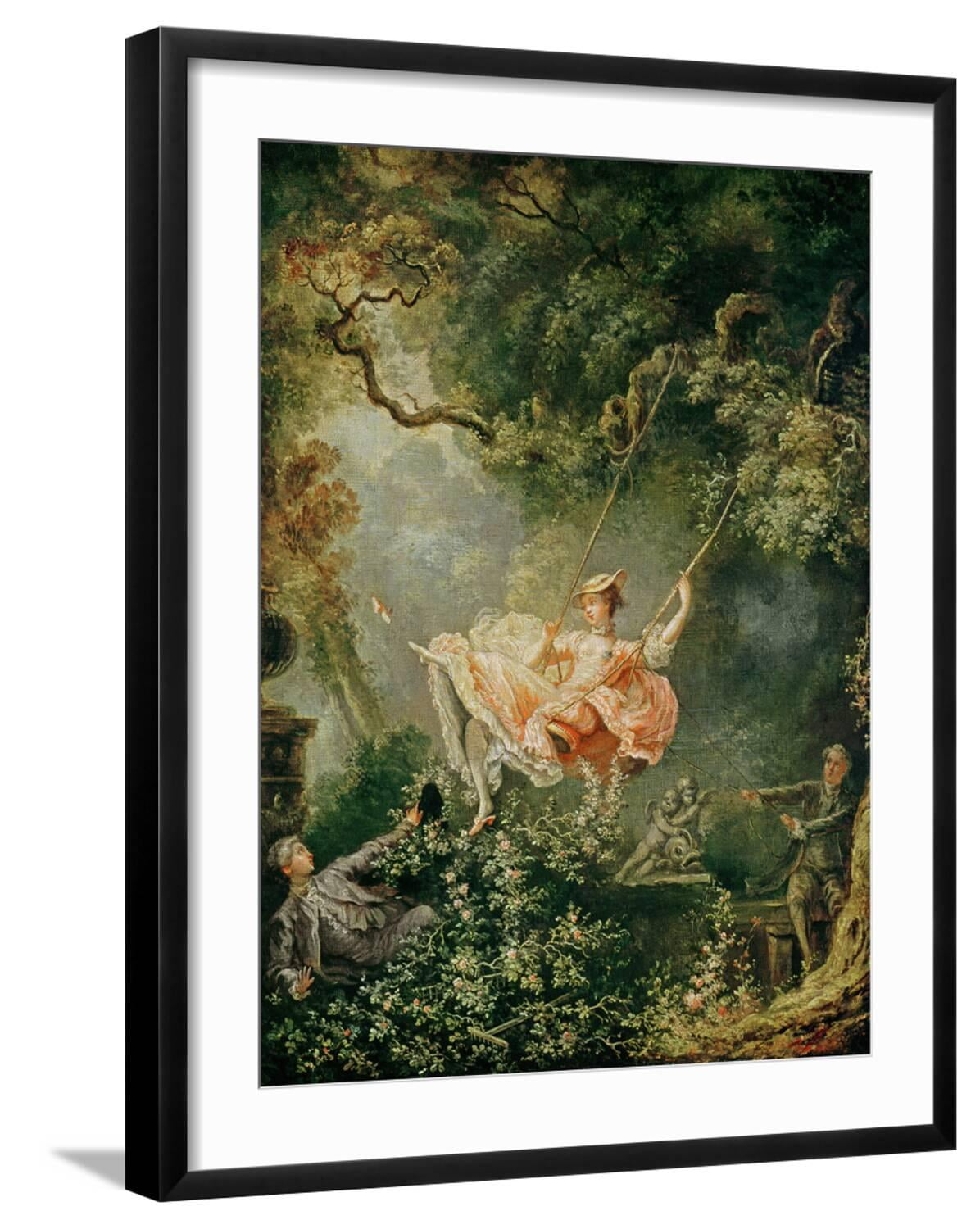 Art.com The Swing Giclee Print by Jean-Honor? Fragonard, Black Frame Wall Art, 23" x 29"