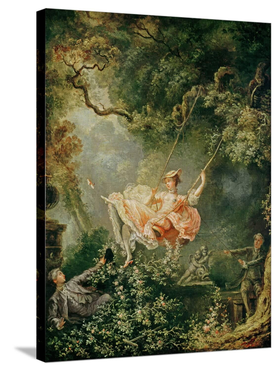 Art.com The Swing Stretched Canvas Print Wall Art by Jean-Honor? Fragonard, 24" x 32"